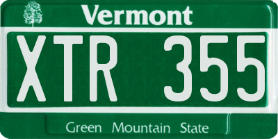 VT license plate XTR355