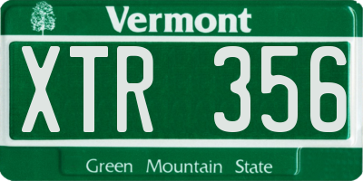 VT license plate XTR356