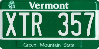 VT license plate XTR357