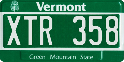 VT license plate XTR358