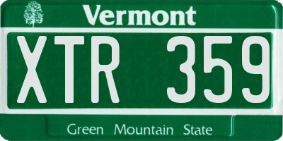 VT license plate XTR359