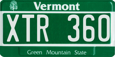 VT license plate XTR360