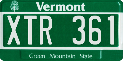 VT license plate XTR361