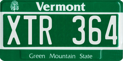 VT license plate XTR364
