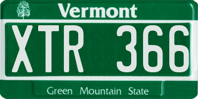VT license plate XTR366