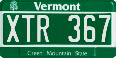 VT license plate XTR367