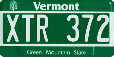VT license plate XTR372