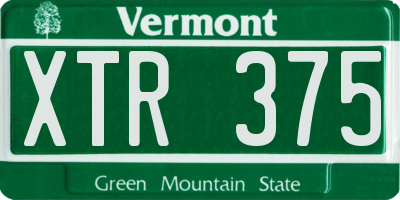 VT license plate XTR375