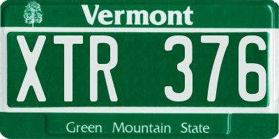 VT license plate XTR376