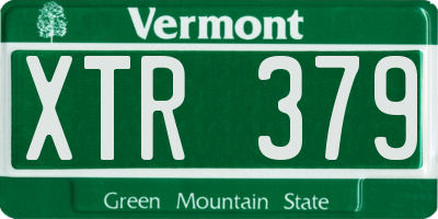 VT license plate XTR379