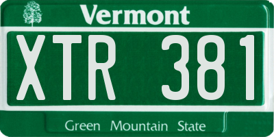 VT license plate XTR381