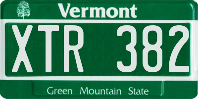 VT license plate XTR382