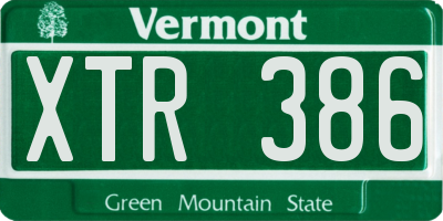 VT license plate XTR386