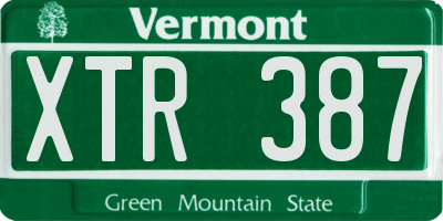 VT license plate XTR387