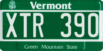 VT license plate XTR390