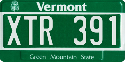 VT license plate XTR391