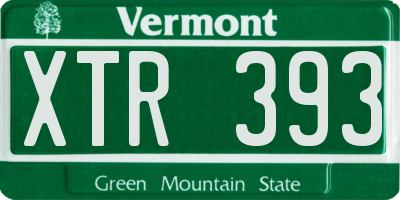 VT license plate XTR393