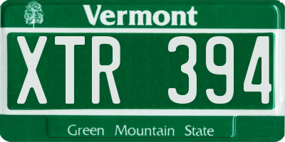 VT license plate XTR394