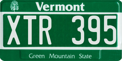 VT license plate XTR395