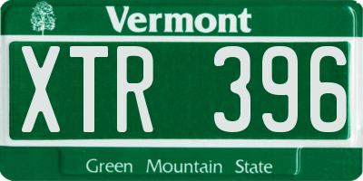 VT license plate XTR396