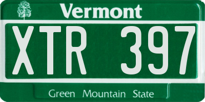 VT license plate XTR397