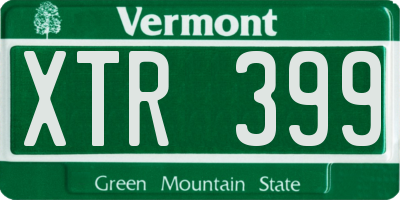 VT license plate XTR399