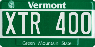 VT license plate XTR400