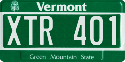 VT license plate XTR401