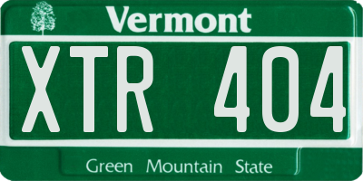 VT license plate XTR404