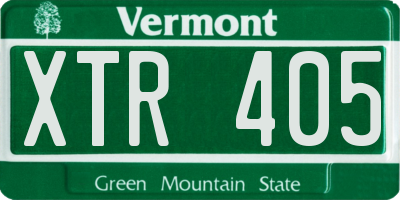 VT license plate XTR405