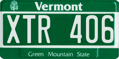 VT license plate XTR406