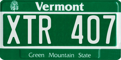VT license plate XTR407