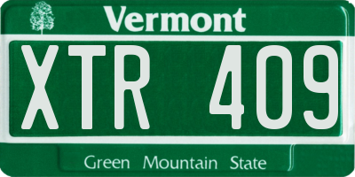 VT license plate XTR409