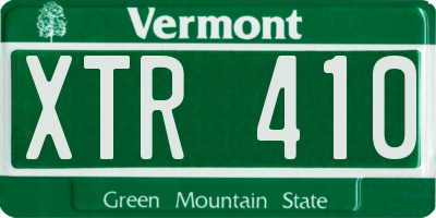 VT license plate XTR410