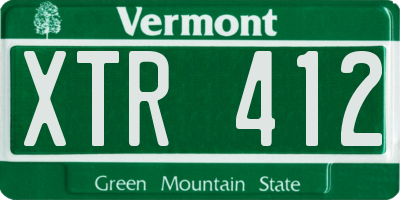 VT license plate XTR412