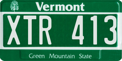 VT license plate XTR413