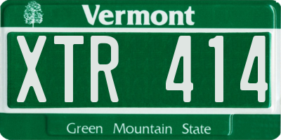 VT license plate XTR414