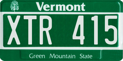 VT license plate XTR415