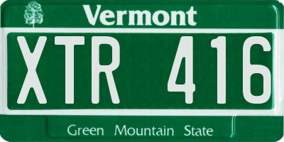 VT license plate XTR416