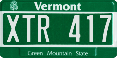 VT license plate XTR417