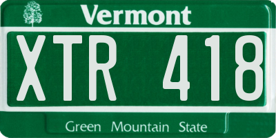 VT license plate XTR418