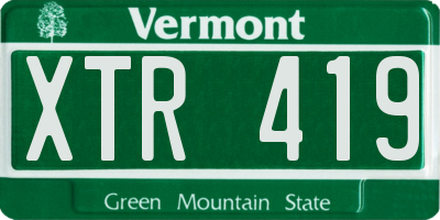 VT license plate XTR419