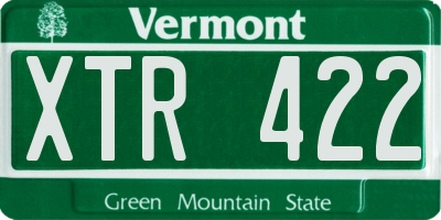 VT license plate XTR422