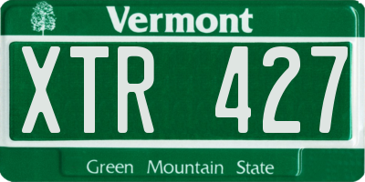 VT license plate XTR427