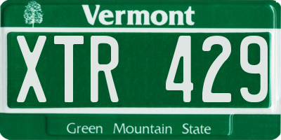 VT license plate XTR429