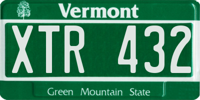 VT license plate XTR432