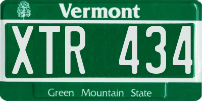 VT license plate XTR434