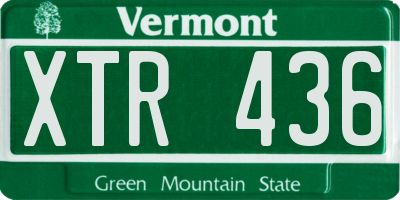 VT license plate XTR436