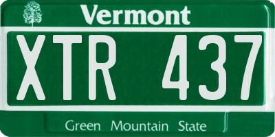 VT license plate XTR437