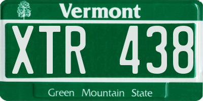 VT license plate XTR438